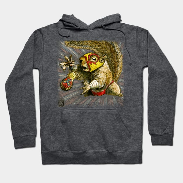 Luchador Squirrel: Go Nuts! (Park Wild) Hoodie by mikeskki